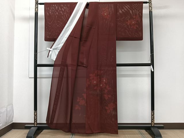 平和屋着物*夏物 訪問着 絽 草花文 金彩 正絹 逸品 CABL6969xi