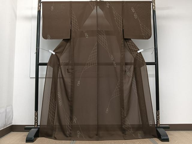 平和屋着物*夏物 小紋 紗 人物文 ロング丈 正絹 逸品 CABL6974xi
