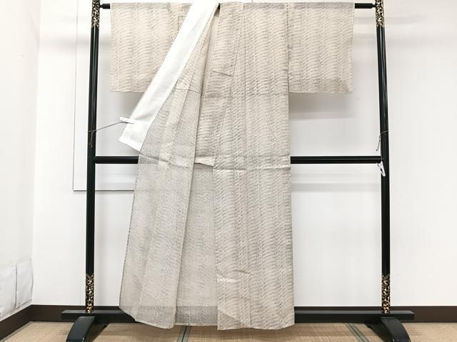平和屋着物*夏物 小紋 紗紬 抽象文 正絹 逸品 未使用 CABL6981xi