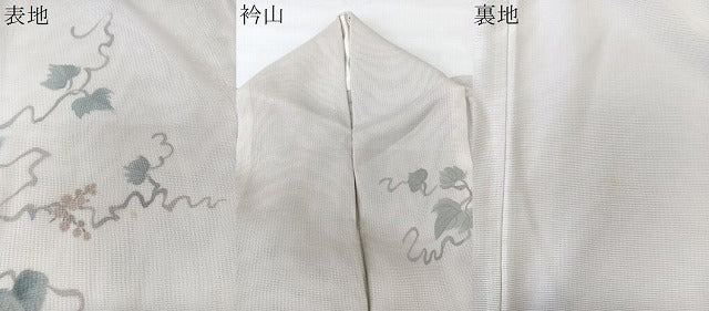 平和屋着物▽訪問着 無双 紗袷 紗×絽 手描き 葡萄蔦の葉文 正絹 逸品 CABL6991xi