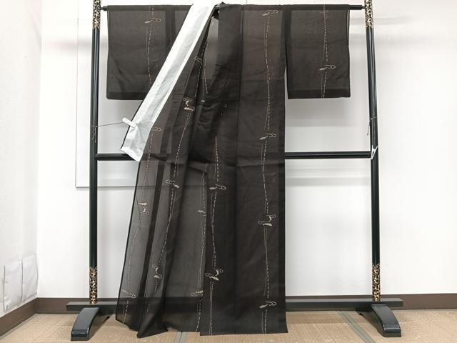 平和屋着物*夏物 小紋 紗 流水魚 正絹 逸品 CABL6995xi