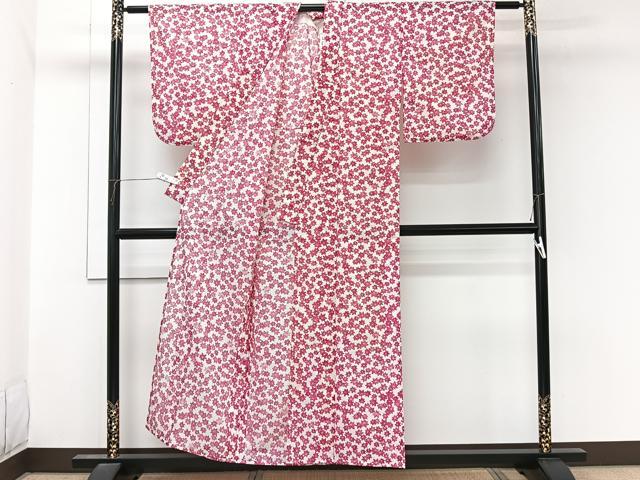 平和屋着物*夏物 小紋 絽 楓文 洗える着物 CABL7014xi