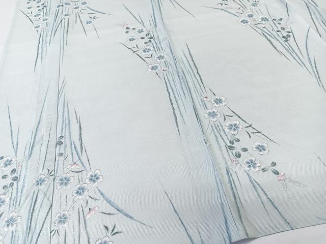 平和屋着物*夏物 小紋 絽 草花文 洗える着物 未使用 CABL7019xi