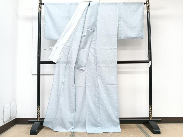 平和屋着物*夏物 小紋 絽 花唐草文 洗える着物 CABL7024xi