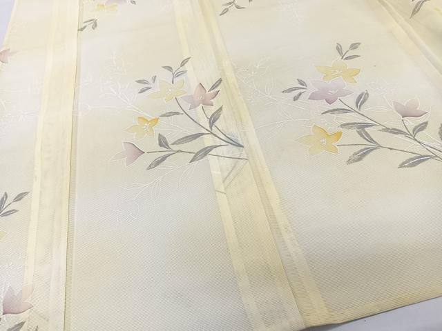 平和屋着物*夏物 小紋 絽 草花文 洗える着物 CABL7038xi