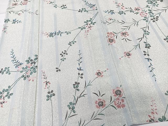 平和屋着物*夏物 小紋 絽 草花文 洗える着物 CABL7042xi