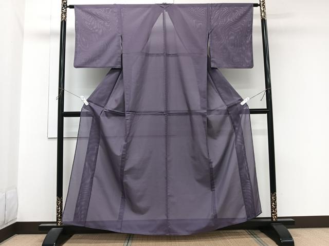 平和屋着物*夏物 色無地 絽 紫苑色 洗える着物 CABL7044xi
