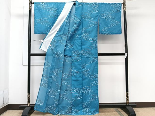 平和屋着物*夏物 小紋 絽 芝文 洗える着物 CABL7050xi