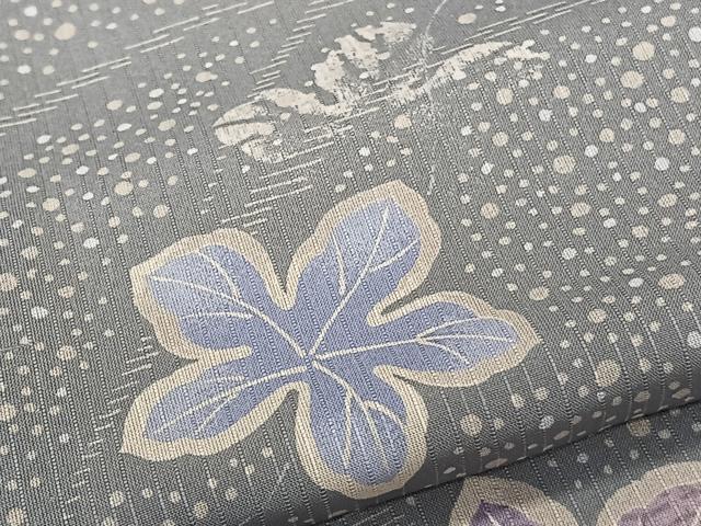 平和屋着物*夏物 小紋 紗 舞葉文 洗える着物 CABL7071xi