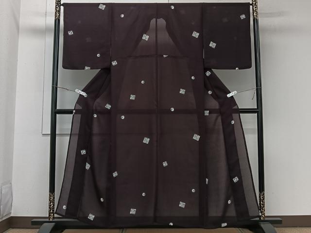 平和屋着物*夏物 小紋 紗 源氏香花文 洗える着物 CABL7078xi
