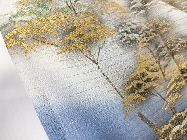 平和屋着物*夏物 訪問着 絽 風景文 金銀彩 洗える着物 CABL7118xi