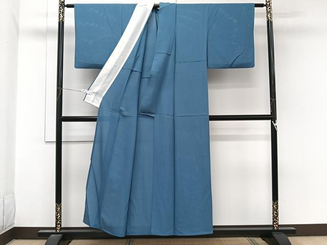 平和屋着物*夏物 色無地 縦絽 花浅葱色 正絹 逸品 CABL7192xi