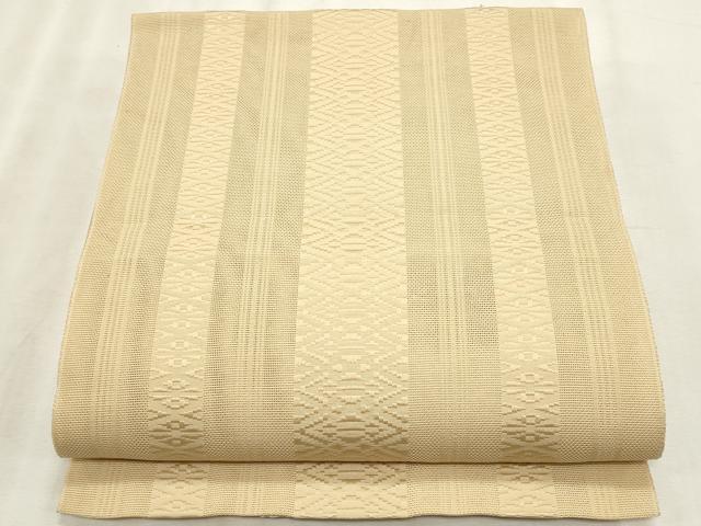 平和屋着物*夏物 博多織 八寸名古屋帯 紗献上 白茶色 CABL7220fb