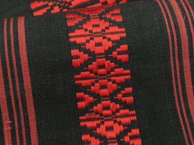 平和屋着物*夏物 博多織 八寸名古屋帯 紗献上 黒地 CABL7224fb