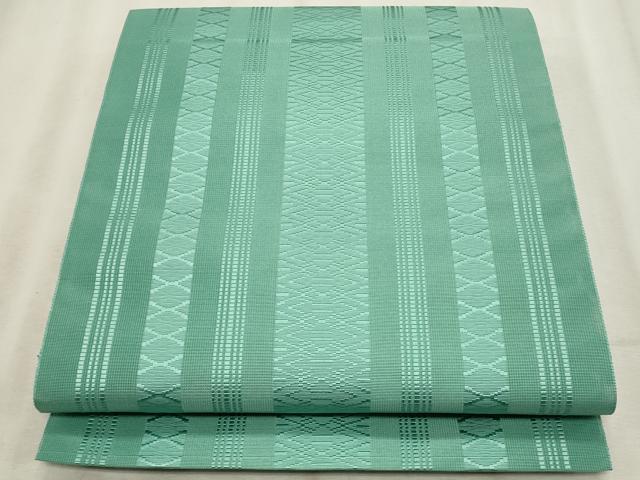 平和屋着物*夏物 本場筑前博多織 八寸名古屋帯 紗献上 青竹色 正絹 逸品 CABL7232fb