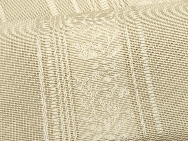 平和屋着物*夏物 本場筑前博多織 八寸名古屋帯 花間道 薄卵色 正絹 逸品 CABL7240fb