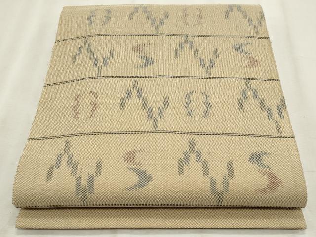 平和屋着物*夏物 八寸名古屋帯 琉球絣文様 正絹 逸品 CABL7247fb