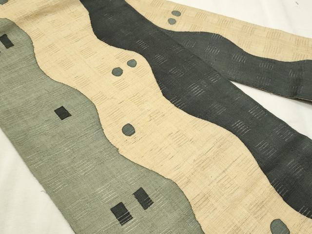 平和屋着物*夏物 Maru Factory 丸山正 九寸名古屋帯 抽象文様 正絹 逸品 CABL7259fb