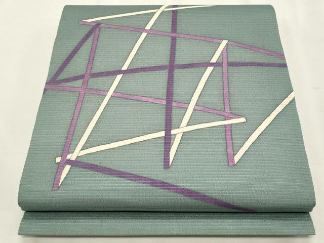 平和屋着物*夏物 九寸開き名古屋帯 幾何学文様 正絹 逸品 CABL7276fb