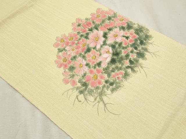 平和屋着物*夏物 八寸名古屋帯 作家物 草花文 CABL7280fb
