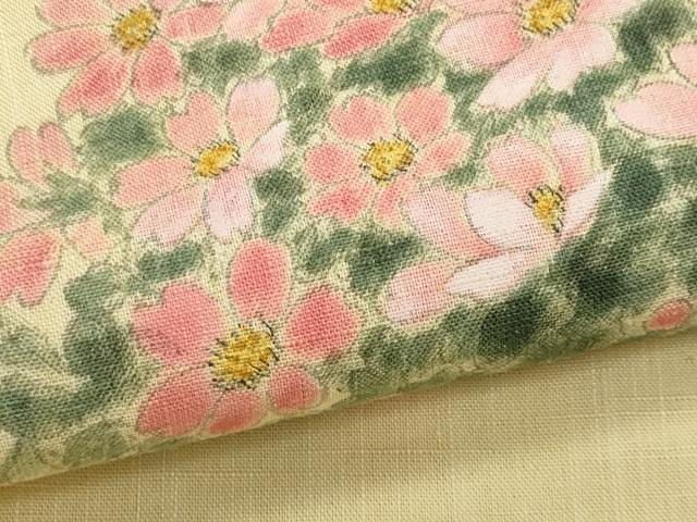 平和屋着物*夏物 八寸名古屋帯 作家物 草花文 CABL7280fb