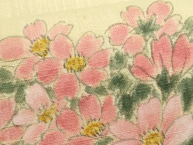 平和屋着物*夏物 八寸名古屋帯 作家物 草花文 CABL7280fb