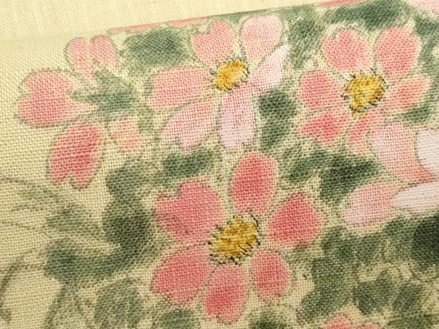 平和屋着物*夏物 八寸名古屋帯 作家物 草花文 CABL7280fb