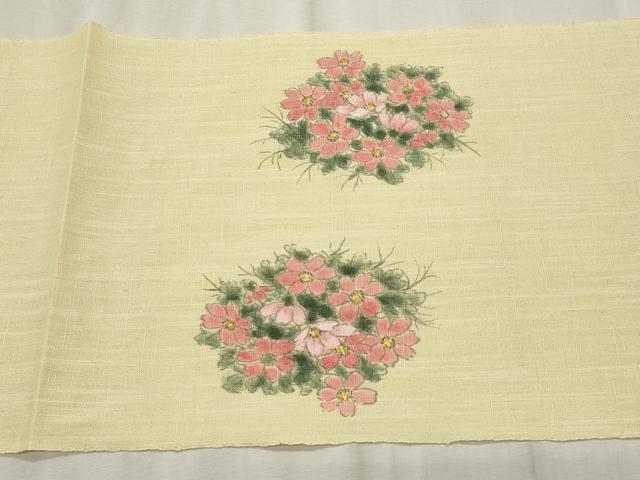 平和屋着物*夏物 八寸名古屋帯 作家物 草花文 CABL7280fb
