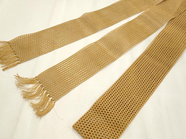平和屋着物*夏物 男性 角帯 羅 狐色 正絹 逸品 CABL7569fb