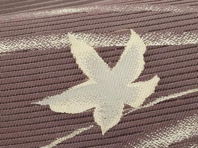 平和屋着物*夏物 八寸名古屋帯 絽綴れ 楓 銀糸 正絹 逸品 CABL7574fb