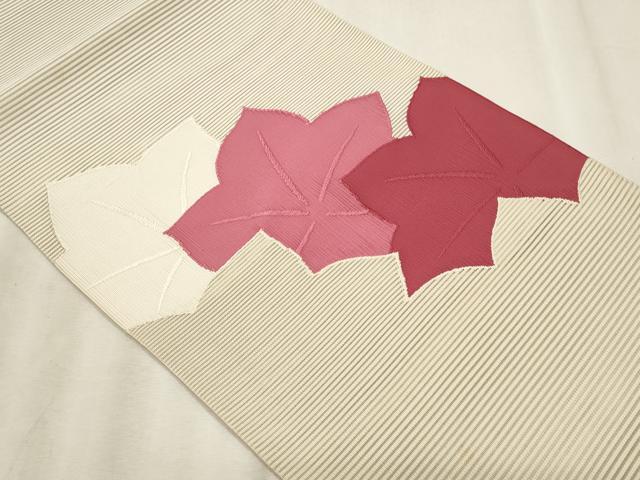 平和屋着物*夏物 八寸名古屋帯 絽綴れ 楓 正絹 逸品 CABL7577fb