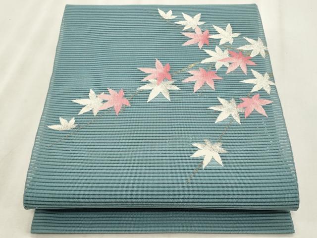 平和屋着物*夏物 八寸名古屋帯 絽綴れ 枝楓文 金銀糸 正絹 逸品 CABL7581fb