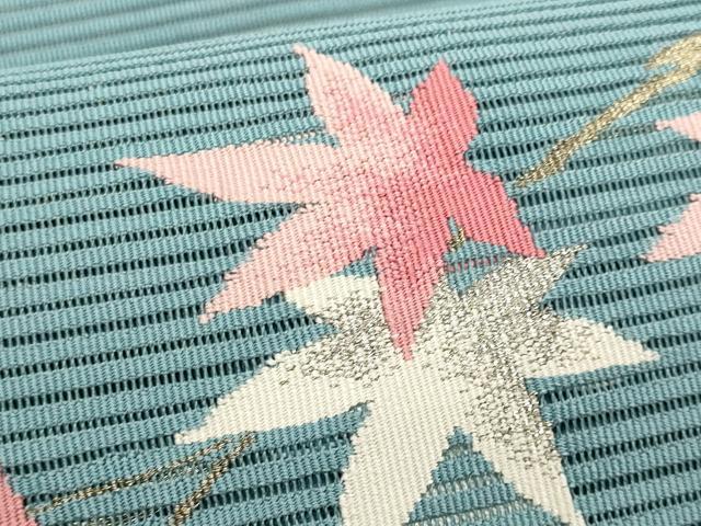 平和屋着物*夏物 八寸名古屋帯 絽綴れ 枝楓文 金銀糸 正絹 逸品 CABL7581fb