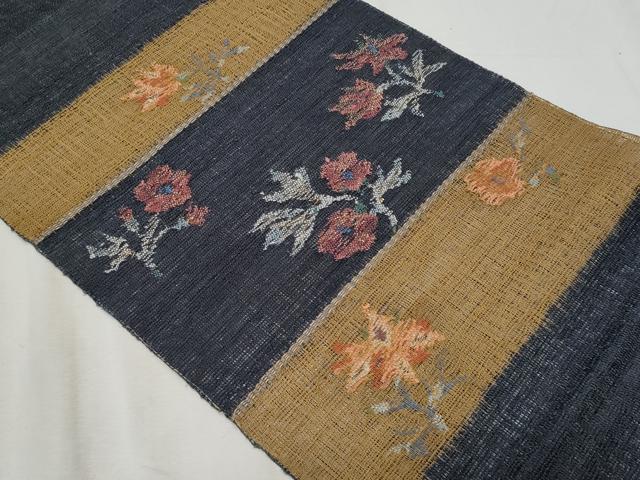 平和屋着物*夏物 八寸名古屋帯 横段更紗花文 金糸 正絹 逸品 CABL7588fb