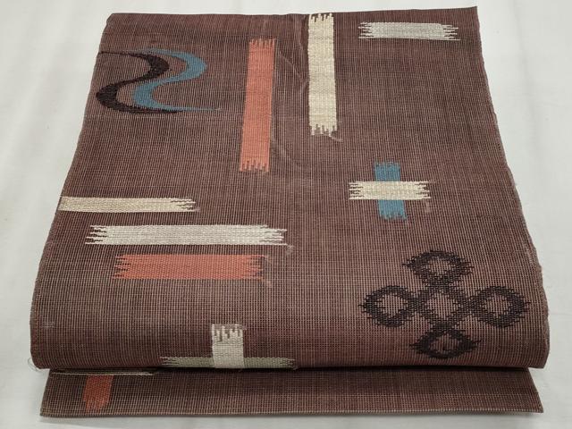 平和屋着物*夏物 八寸名古屋帯 琉球絣文様 正絹 逸品 CABL7589fb