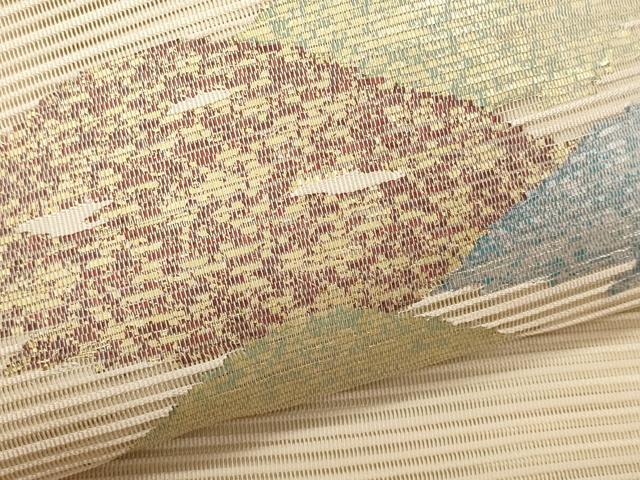 平和屋着物*夏物 八寸名古屋帯 絽綴れ 抽象文様 正絹 逸品 CABL7595fb