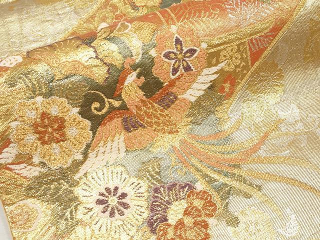 平和屋本店▼六通柄袋帯 麗華錦 本金箔 正絹 逸品 CABL7607tx