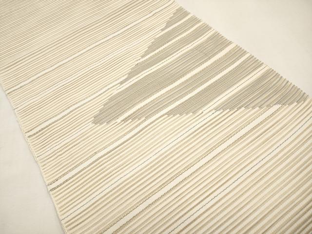 平和屋着物*夏物 八寸名古屋帯 絽綴れ 横段文 金銀糸 正絹 逸品 CABL7631tx