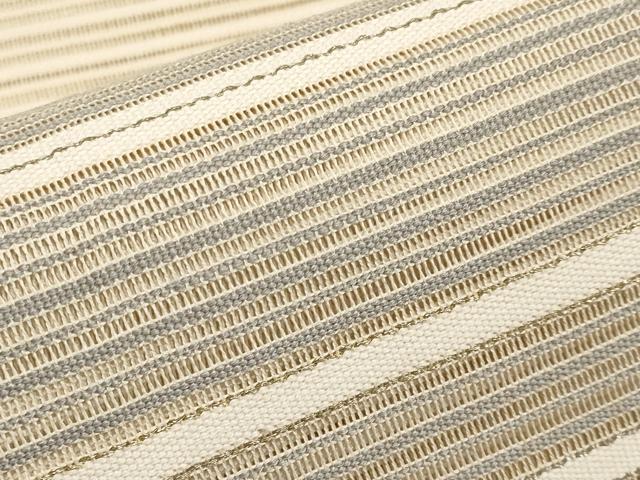 平和屋着物*夏物 八寸名古屋帯 絽綴れ 横段文 金銀糸 正絹 逸品 CABL7631tx