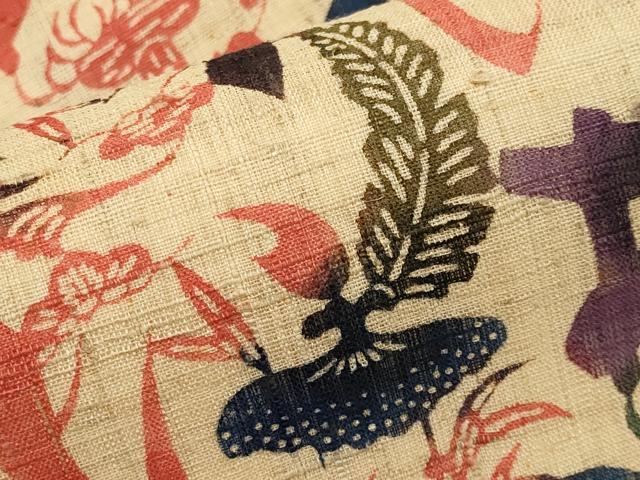 平和屋着物*夏物 全通柄 九寸名古屋帯 型染め 生紬 いろは歌 正絹 逸品 CABL7632tx