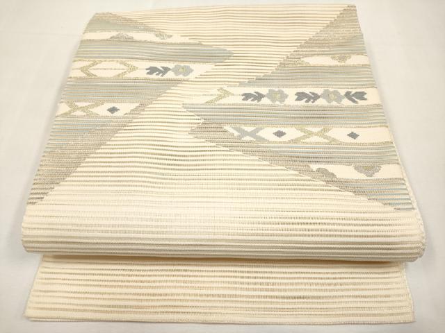 平和屋着物*夏物 八寸名古屋帯 絽綴れ 草花文 金銀糸 正絹 逸品 CABL7635tx