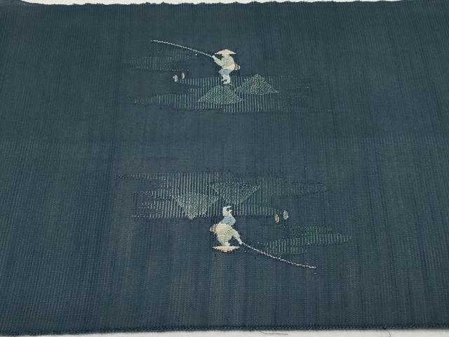 平和屋着物*夏物 西陣 京の名門 じゅらく謹製 八寸名古屋帯 人物風景文 銀糸 CABL7641tx