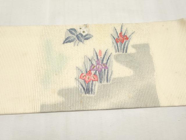 平和屋着物*夏物 九寸名古屋帯 唐織 白鷺 金糸 正絹 逸品 CABL7732tx