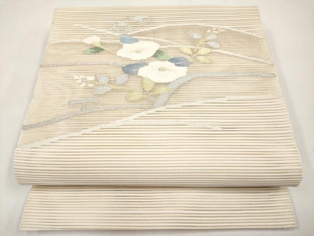 平和屋着物*夏物 八寸名古屋帯 絽綴れ 枝椿 金銀糸 正絹 逸品 CABL7734tx