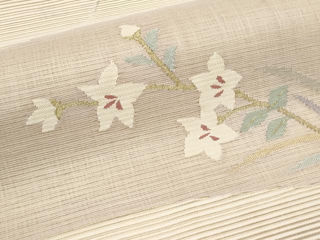 平和屋着物*夏物 八寸名古屋帯 絽綴れ 桔梗 金糸 正絹 逸品 CABL7738tx