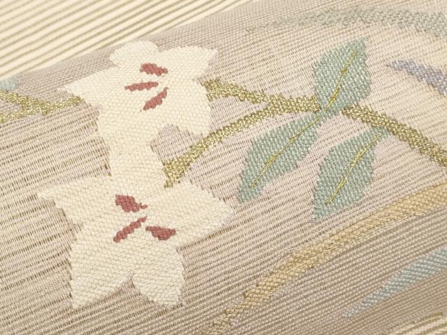 平和屋着物*夏物 八寸名古屋帯 絽綴れ 桔梗 金糸 正絹 逸品 CABL7738tx