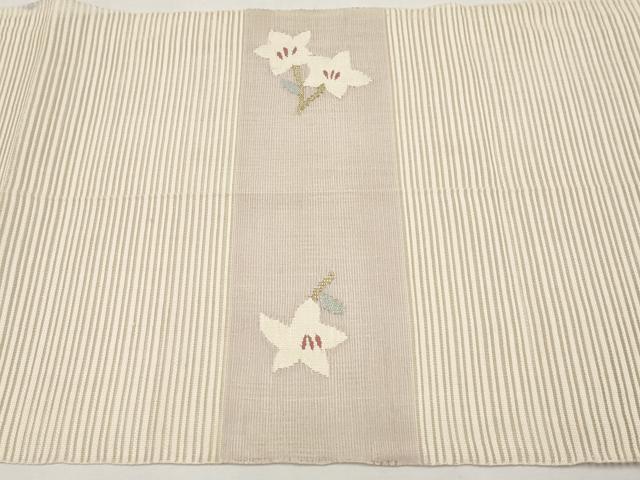 平和屋着物*夏物 八寸名古屋帯 絽綴れ 桔梗 金糸 正絹 逸品 CABL7738tx