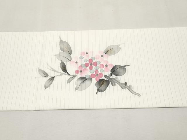 平和屋着物*夏物 九寸名古屋帯 手描き 休み鳥 金彩 未使用 CABL7744tx