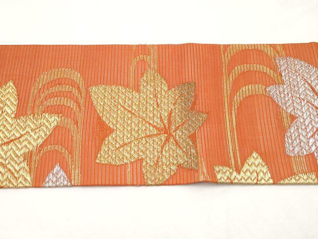 平和屋着物*夏物 九寸名古屋帯 竜田川 金銀糸 正絹 逸品 CABL7751tx