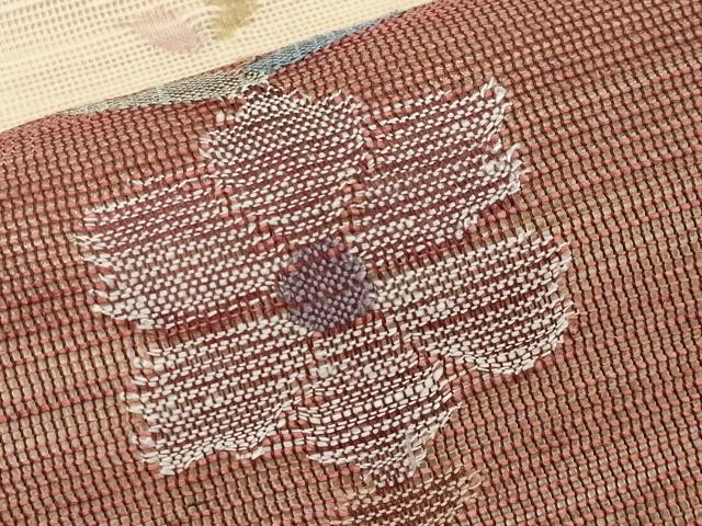 平和屋着物*夏物 1854年創業 帯屋捨松 八寸名古屋帯 草花文 正絹 逸品 CABL7763tx